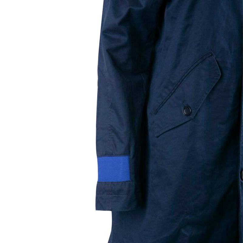 DIESEL Mens Trench Coat knee long Winter Outwear Blue Waistcoat Casual