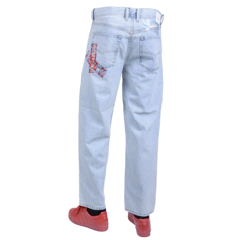 DIESEL DAGH 084SX Mens Denim Jeans Regular Fit Straight Cotton Light Denim Blue