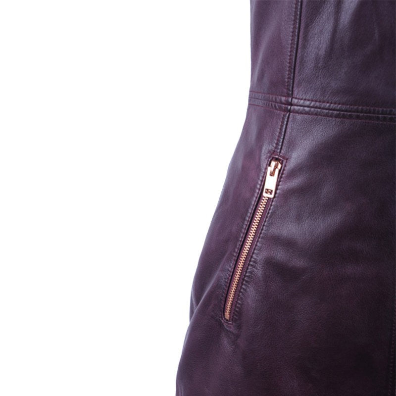 DIESEL L KAREN ABITO 62E Womens Sleeveless Leather Dress Party Maxi Long Bodycon