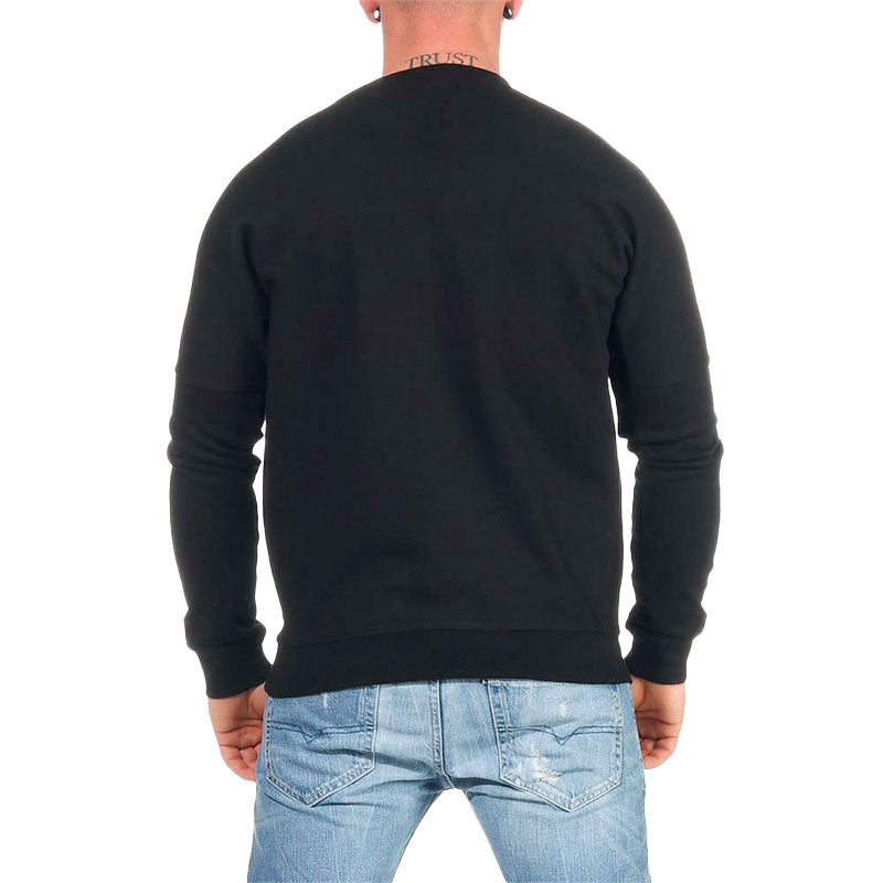 DIESEL S KALB QA FELPA Mens Sweatshirt Crew Neck Pullover Black Over Size Jumper
