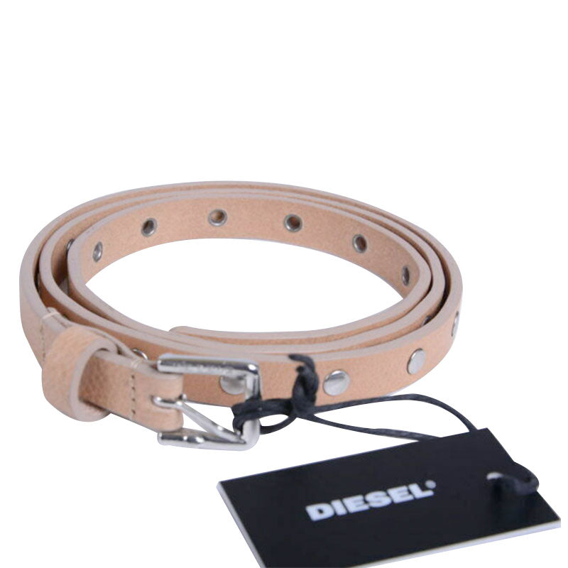 DIESEL Womens Belts Genuine Leather Casual Metal Stud Buckle Waistband Italy