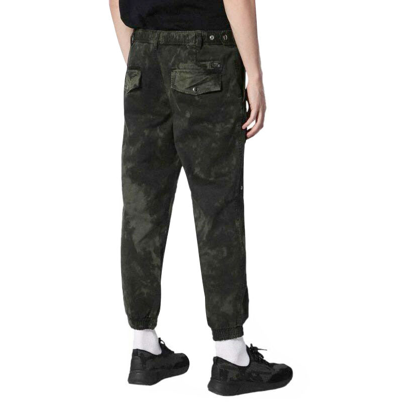 DIESEL P ISAN Mens Chino Trousers Olive Green Cargo Pants Slim Fit Carrot