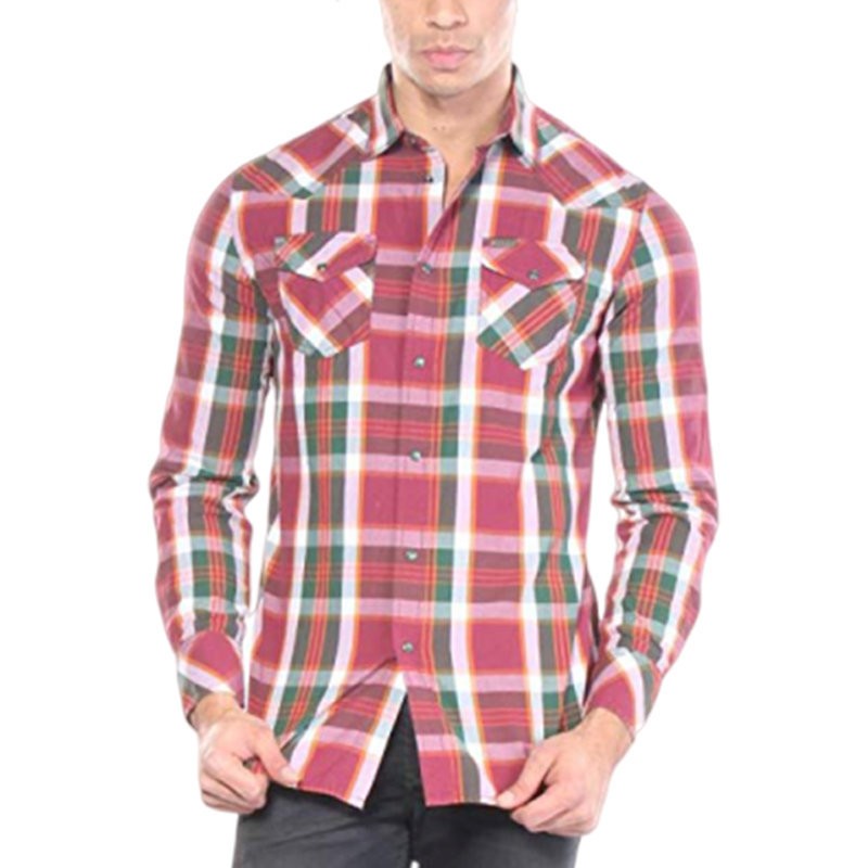 DIESEL S-ZULPHURIS CAMICIA 0JAJZ Mens Shirts Slim Fit Buffalo Check Casual Top