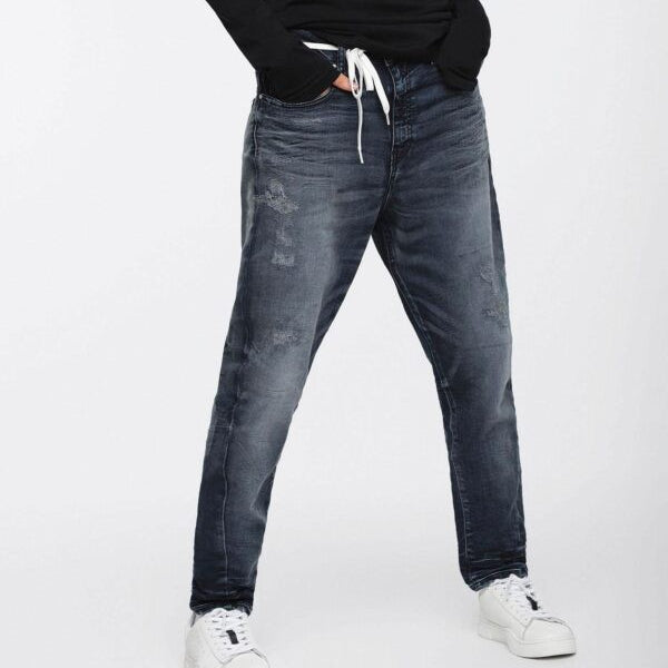 DIESEL CANDYS NE 069BC Womens Denim Sweat Jogg Jeans Slim Fit Carrot Leg