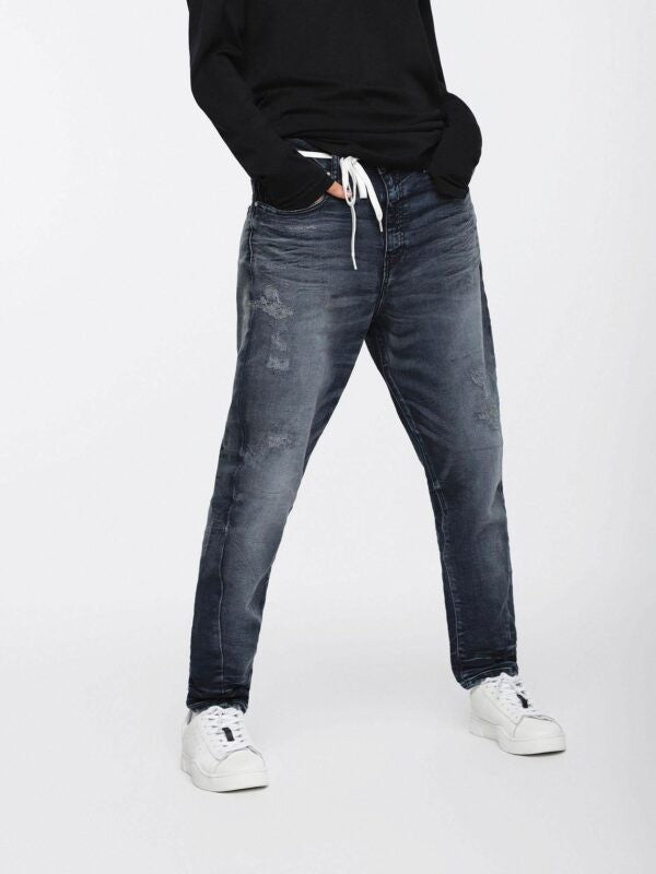 DIESEL CANDYS NE 069BC Womens Denim Sweat Jogg Jeans Slim Fit Carrot Leg