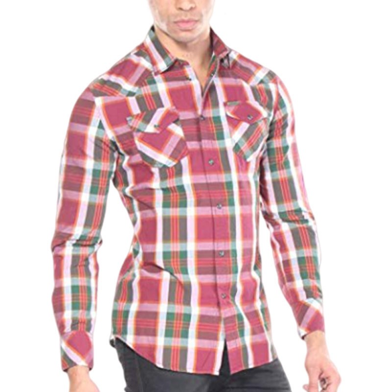 DIESEL S-ZULPHURIS CAMICIA 0JAJZ Mens Shirts Slim Fit Buffalo Check Casual Top
