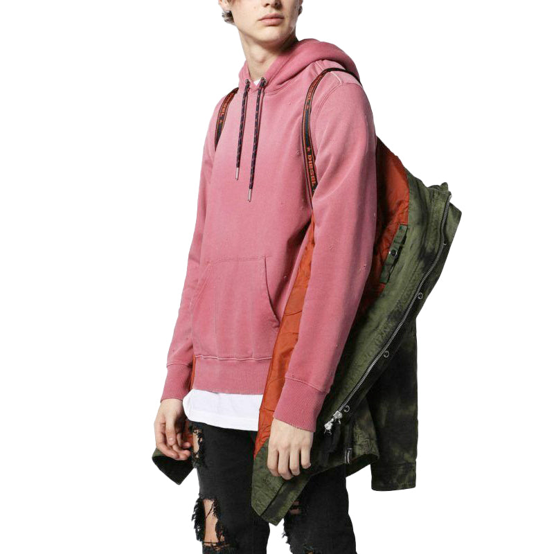 DIESEL J CRAZY Mens Parka Jacket Camouflage Quilted Coat Long Hooded Waistcoat