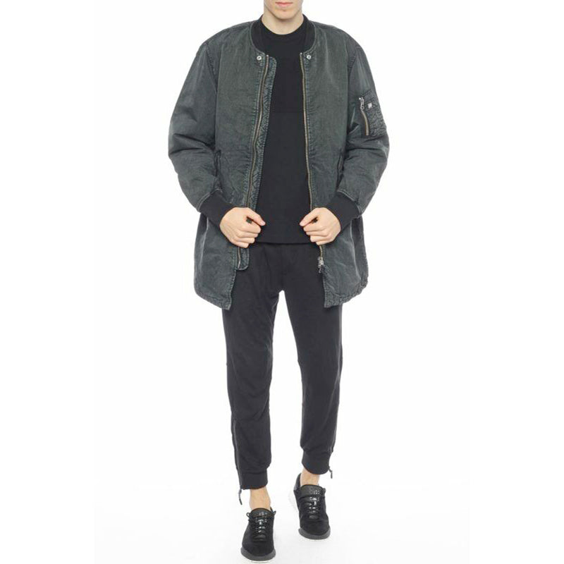 DIESEL W OSTABA Mens Bomber Jacket Denim Jeans Winter Outwear Long Coat