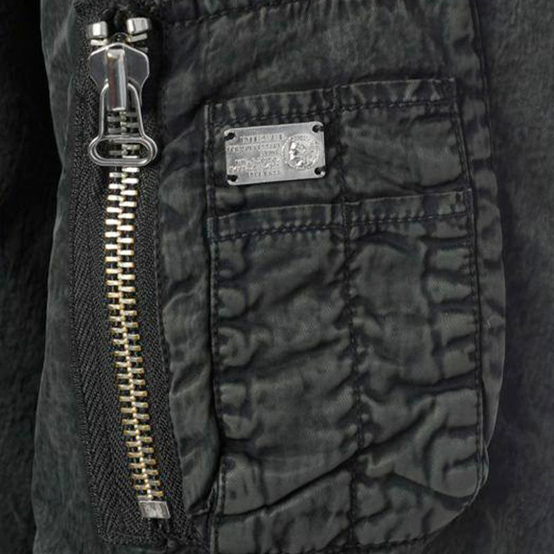 DIESEL W OSTABA Mens Bomber Jacket Denim Jeans Winter Outwear Long Coat