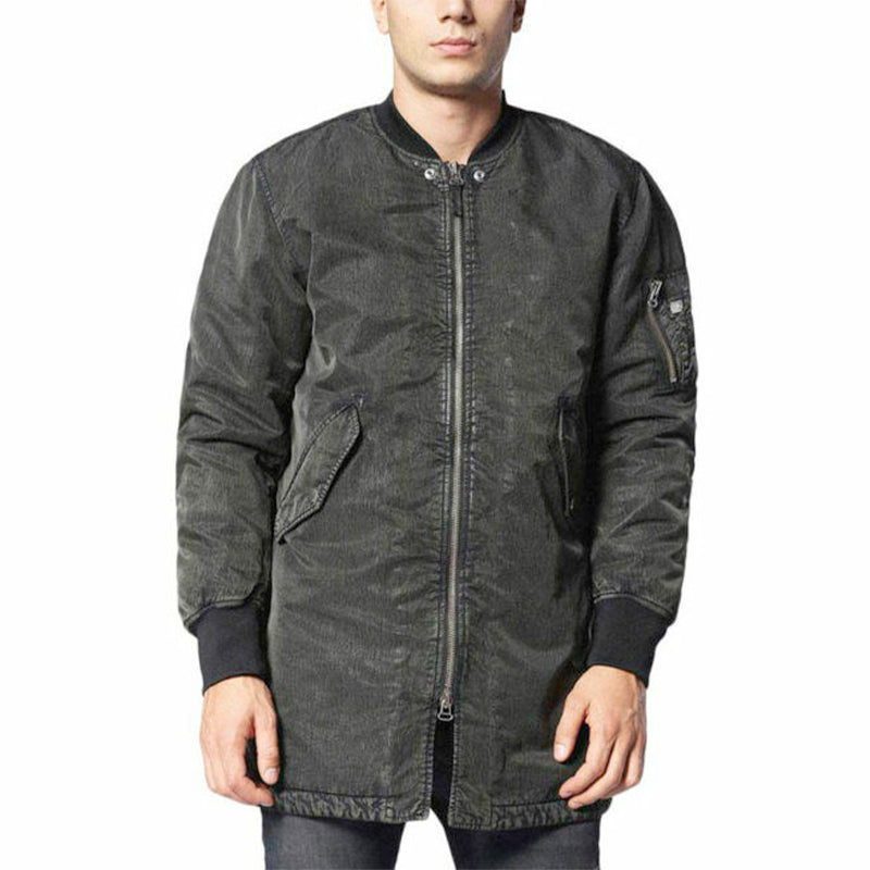 DIESEL W OSTABA Mens Bomber Jacket Denim Jeans Winter Outwear Long Coat