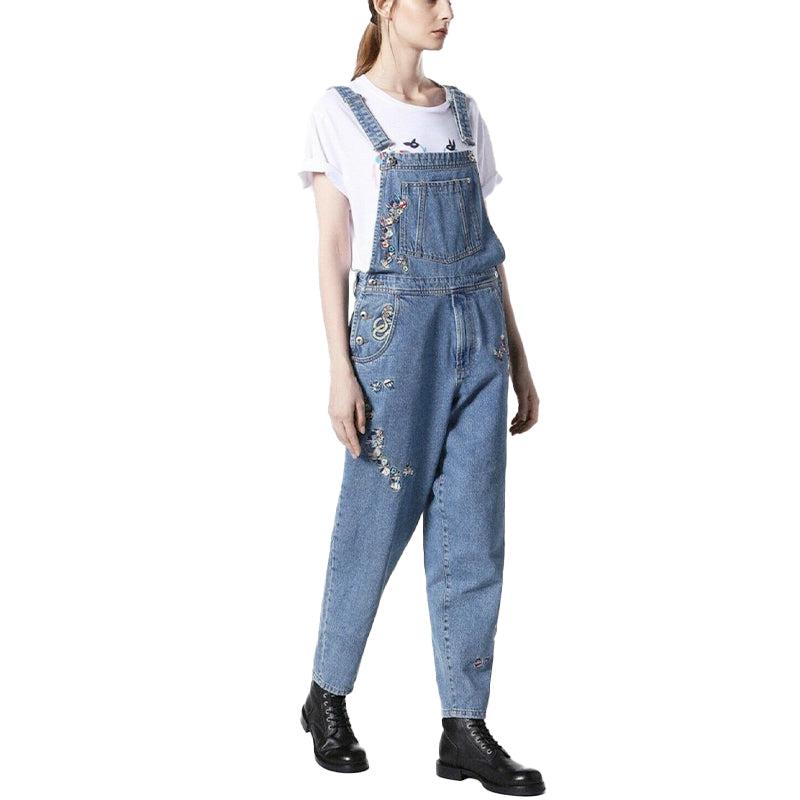 DIESEL DE PARKER Womens Full Length Denim Dungarees Ladies Slim Jeans Jumpsuit
