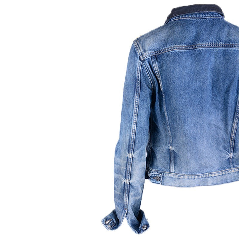 DIESEL DE-WILD Womens Denim Jeans Jacket Lyocell Casual Slim Fit Winter Outwear