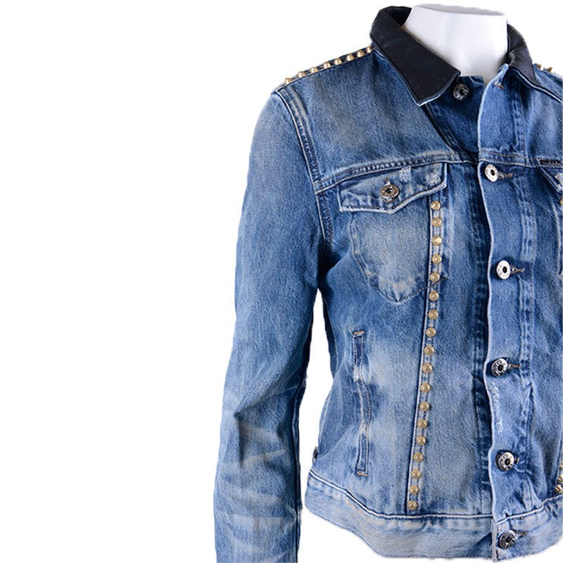 DIESEL DE-WILD Womens Denim Jeans Jacket Lyocell Casual Slim Fit Winter Outwear