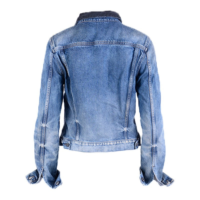 DIESEL DE-WILD Womens Denim Jeans Jacket Lyocell Casual Slim Fit Winter Outwear