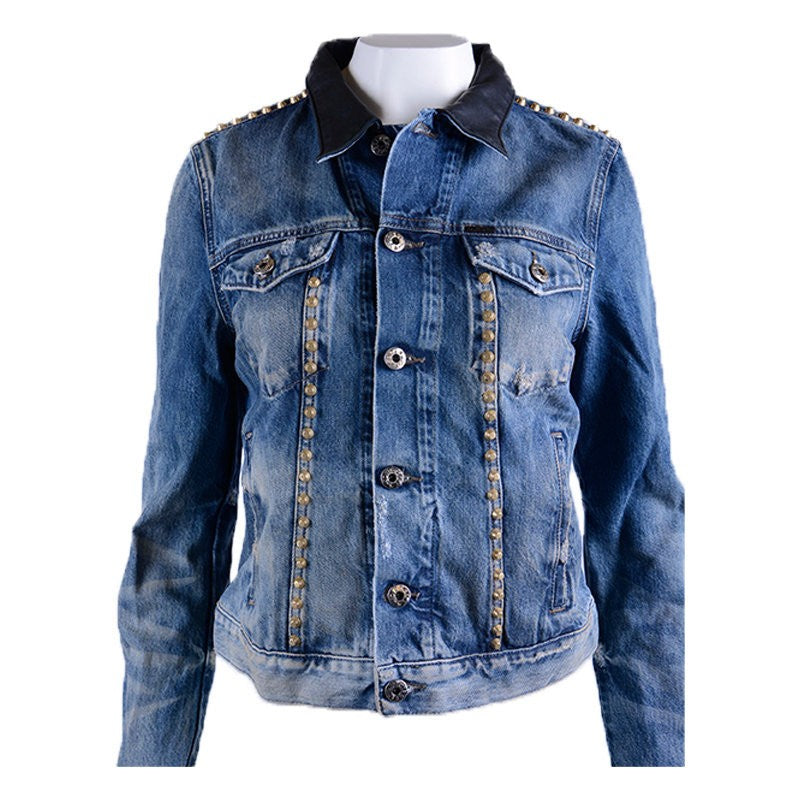 DIESEL DE-WILD Womens Denim Jeans Jacket Lyocell Casual Slim Fit Winter Outwear