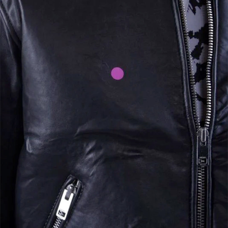 DIESEL Mens Jackets Genuine Leather Bomber Full Zipped Winter Outwear Black Coat