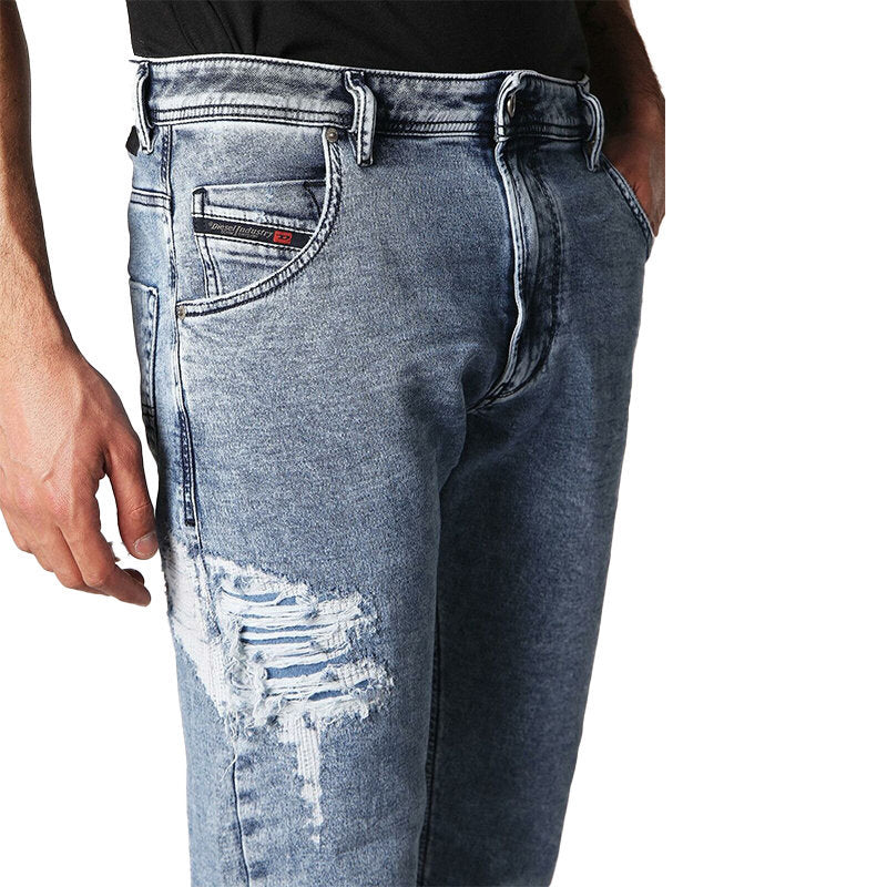 DIESEL KROOLEY T 084PV W30 W31 Mens Denim Sweat Jogg Jeans Regular Fit Carrot