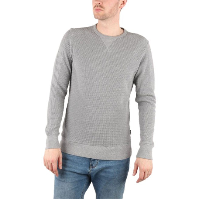 DIESEL S JERRY FELPA Mens Sweatshirts Long Sleeve Pullover Lounge Wear Grey Top
