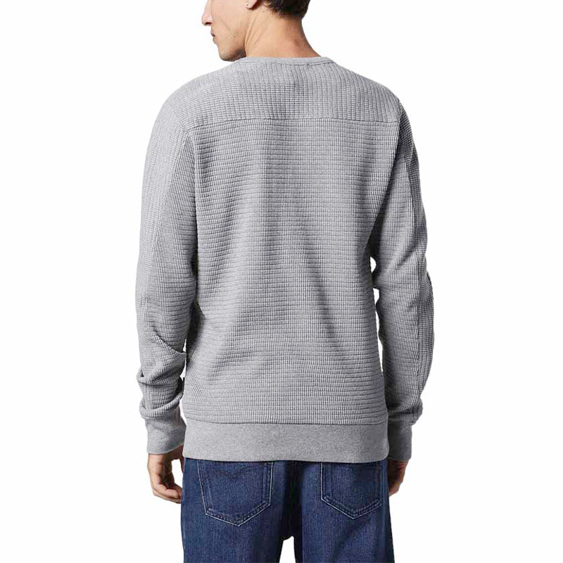 DIESEL S JERRY FELPA Mens Sweatshirts Long Sleeve Pullover Lounge Wear Grey Top