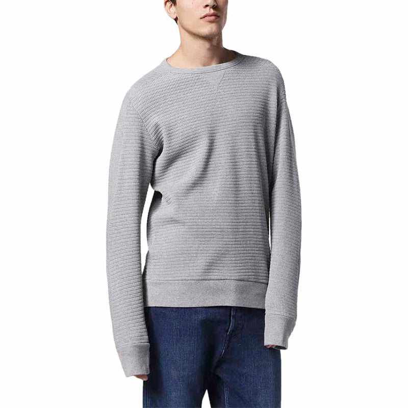 DIESEL S JERRY FELPA Mens Sweatshirts Long Sleeve Pullover Lounge Wear Grey Top