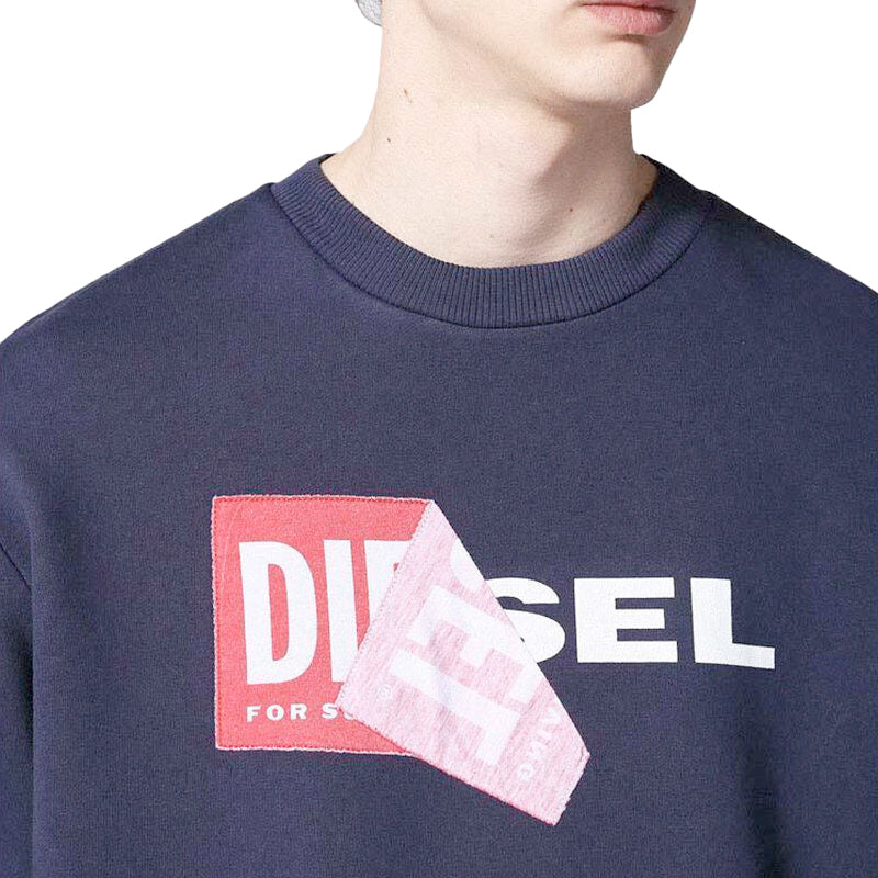 DIESEL S SAMY FELPA Mens Sweatshirts Oversized Long Sleeve Pullover Lounge Wear
