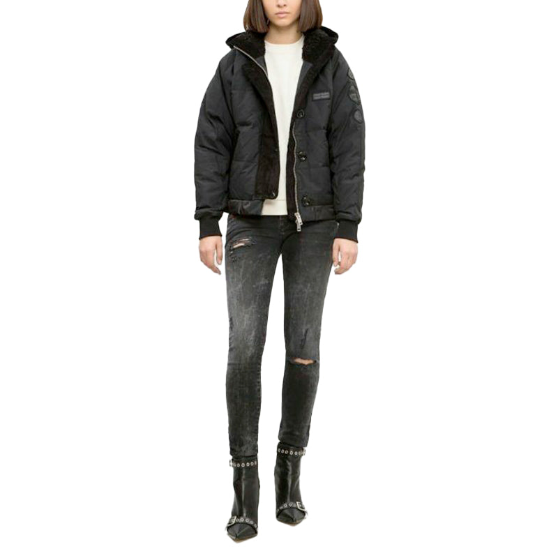 DIESEL W-SHELBY Womens Puffer Jacket Padded Quilted Hooded Winter Outwear Coat