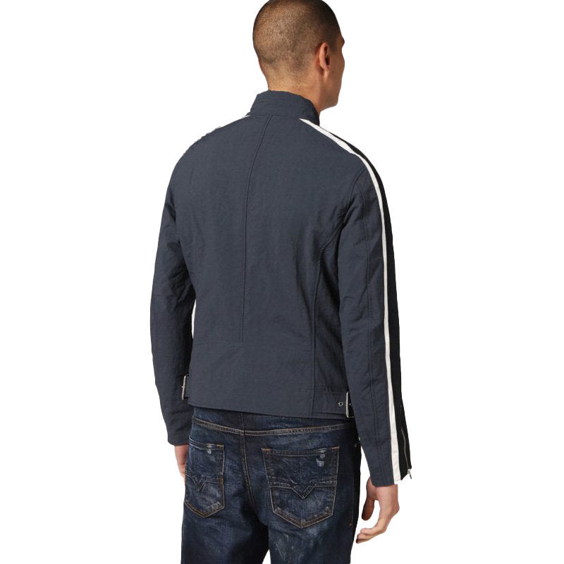 DIESEL J STREET Mens Biker Jacket Dark Grey Slim Fit Winter Outwear Casual Coat