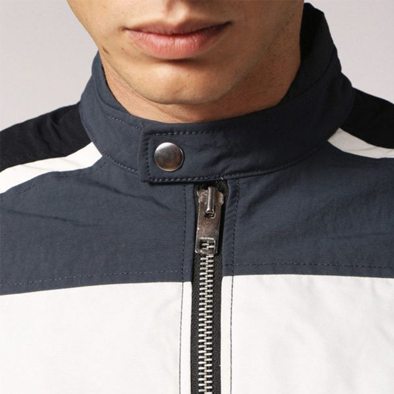 DIESEL J STREET Mens Biker Jacket Dark Grey Slim Fit Winter Outwear Casual Coat