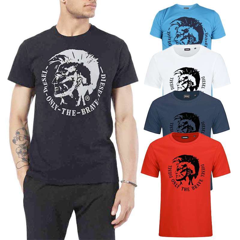 DIESEL T DIEGO FO Mens T Shirts Short Sleeve Crew Neck Casual Summer Cotton Tee