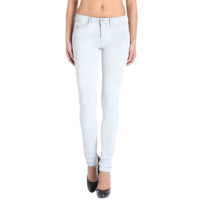 DIESEL SKINZEE 0841N Womens Denim Jeans Super Slim Skinny Zip Fly Blue Italy