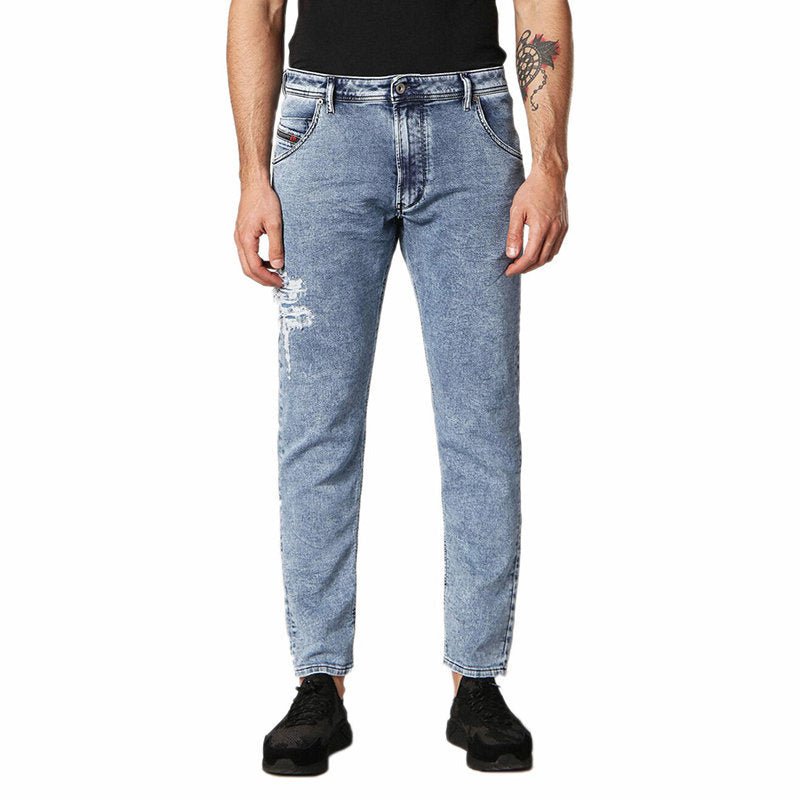 DIESEL KROOLEY T 084PV Mens Jeans Regular Fit Distressed Sweat Jogg Denim Pants