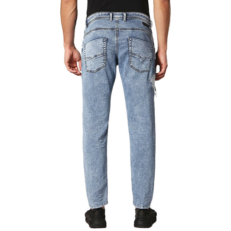 DIESEL KROOLEY T 084PV Mens Jeans Regular Fit Distressed Sweat Jogg Denim Pants