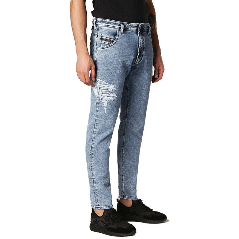 DIESEL KROOLEY T 084PV Mens Jeans Regular Fit Distressed Sweat Jogg Denim Pants