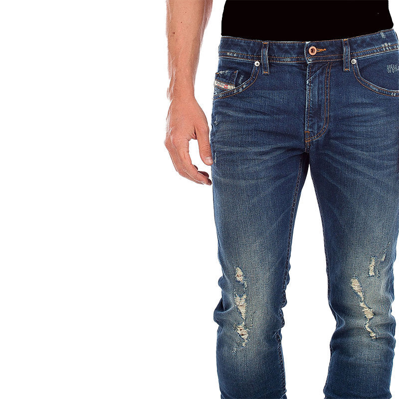 DIESEL THOMMER 084YY Mens Denim Jeans Slim Fit Skinny Distressed Casual Denim
