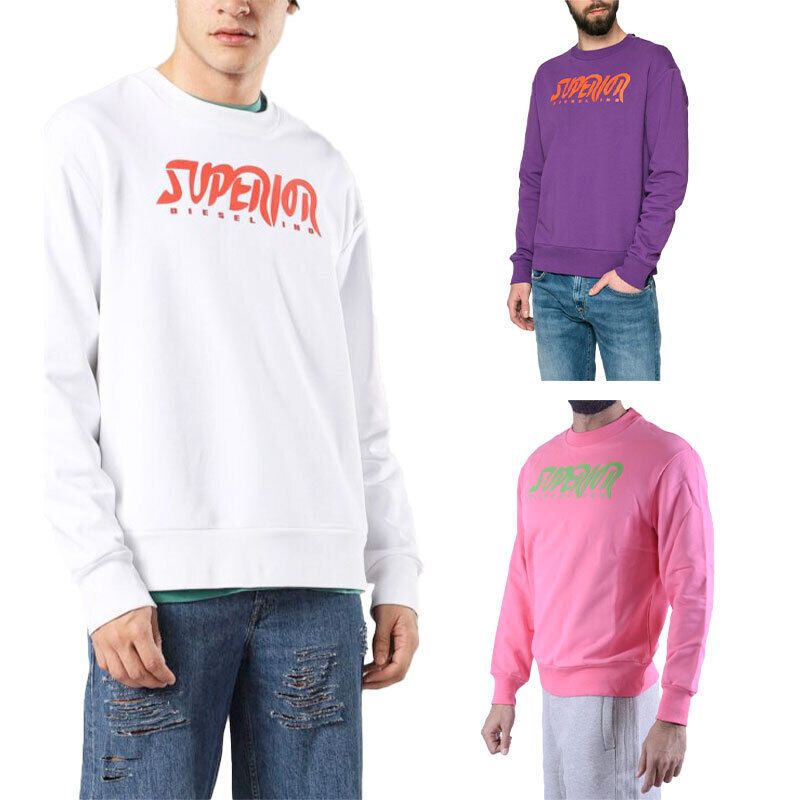 DIESEL S BAY SC FELPA Mens Sweatshirt Crew Neck Sweater Pullover Work Casual Top