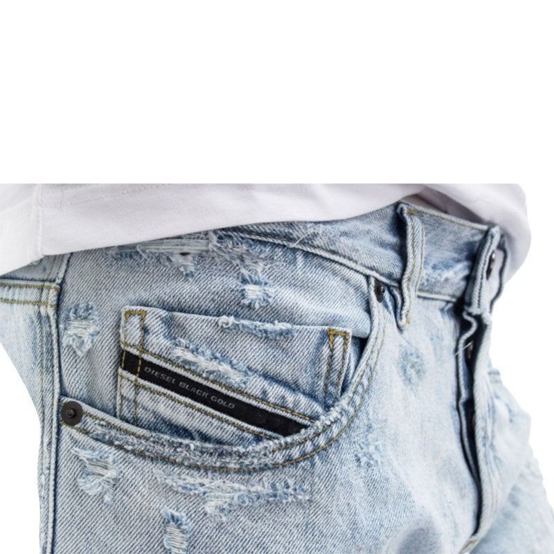 DIESEL BLACK GOLD TYPE-2813 BG8H8 Mens Denim Jeans Distressed Regular Slim Fit