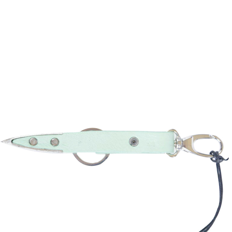 DIESEL ASEON Unisex Keyring Genuine Leather Silver Fob Hook Key Holder Italy