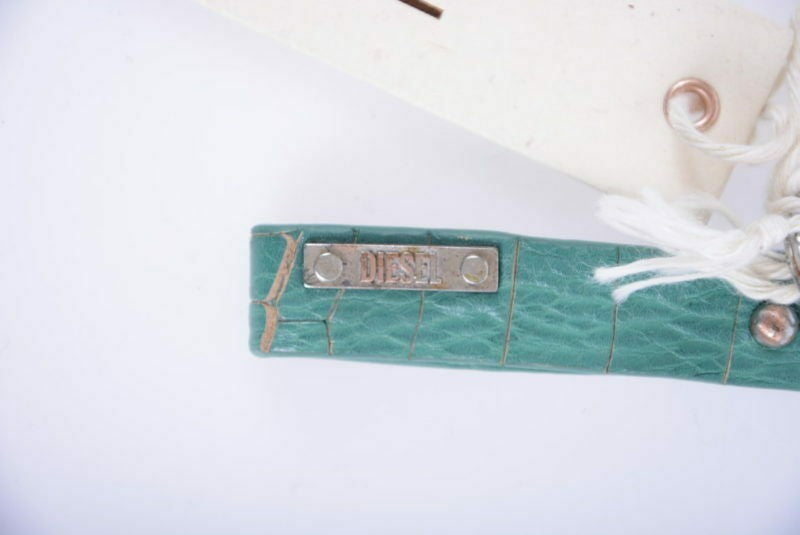 DIESEL ACROX 5CM Unisex Keyring Leather Vintage Fob Hook Womens Key Holder Italy