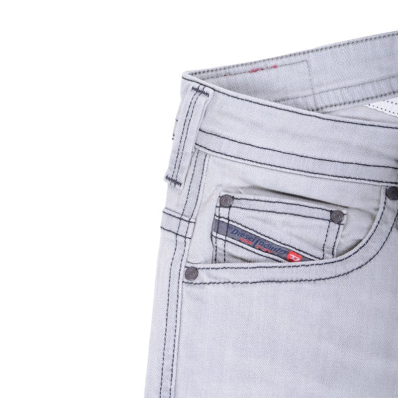 DIESEL THAVAR 0RZ43 Mens Denim Jeans Stretch Slim Fit Skinny Casual Grey Pants