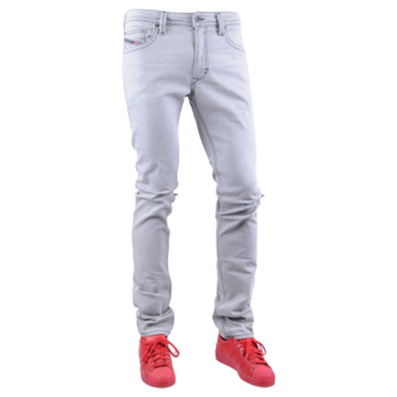 DIESEL THAVAR 0RZ43 Mens Denim Jeans Stretch Slim Fit Skinny Casual Grey Pants