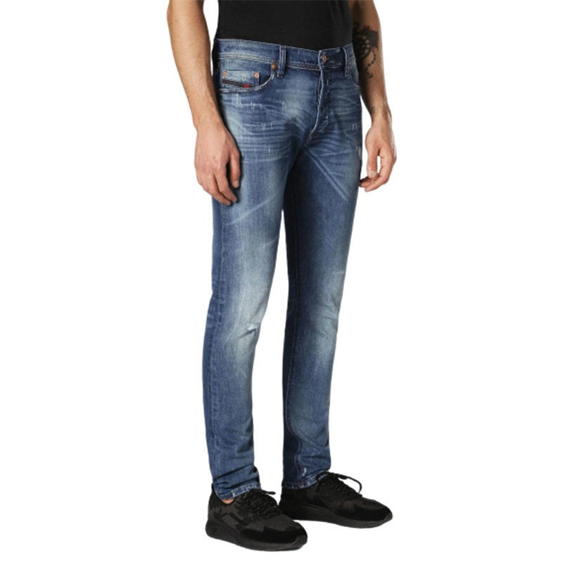 DIESEL TEPPHAR C84MX Mens Denim Jeans Stretch Slim Fit Carrot Distressed Pants