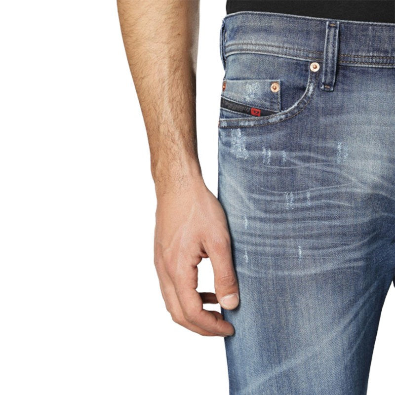 DIESEL TEPPHAR C84MX Mens Denim Jeans Stretch Slim Fit Carrot Distressed Pants