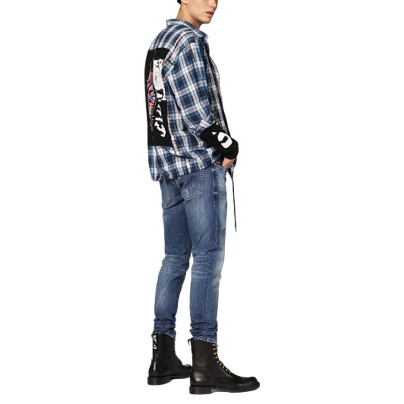 DIESEL TEPPHAR C84MX Mens Denim Jeans Stretch Slim Fit Carrot Distressed Pants