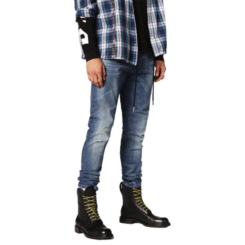 DIESEL TEPPHAR C84MX Mens Denim Jeans Stretch Slim Fit Carrot Distressed Pants