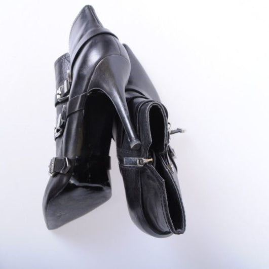 DIESEL Womens Boots Genuine Leather Pull On Cuban Heel Casual Black Shoes RP-225