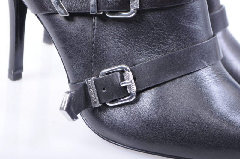 DIESEL Womens Boots Genuine Leather Pull On Cuban Heel Casual Black Shoes RP-225