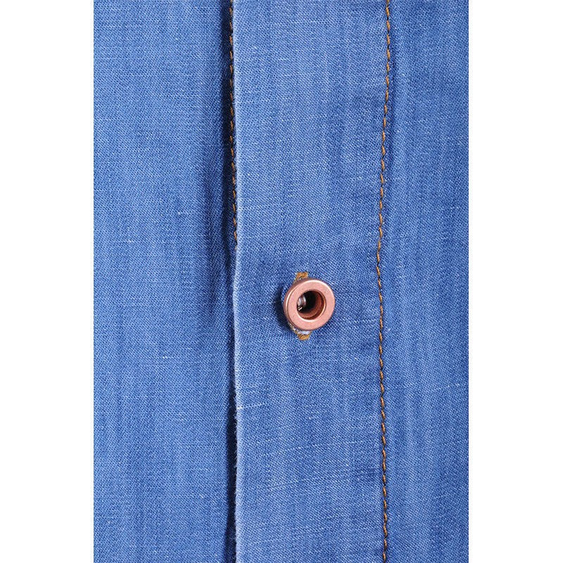 DIESEL D FLOY 0EASL Mens Denim Shirt Short Sleeve Summer Casual Blue Shirts