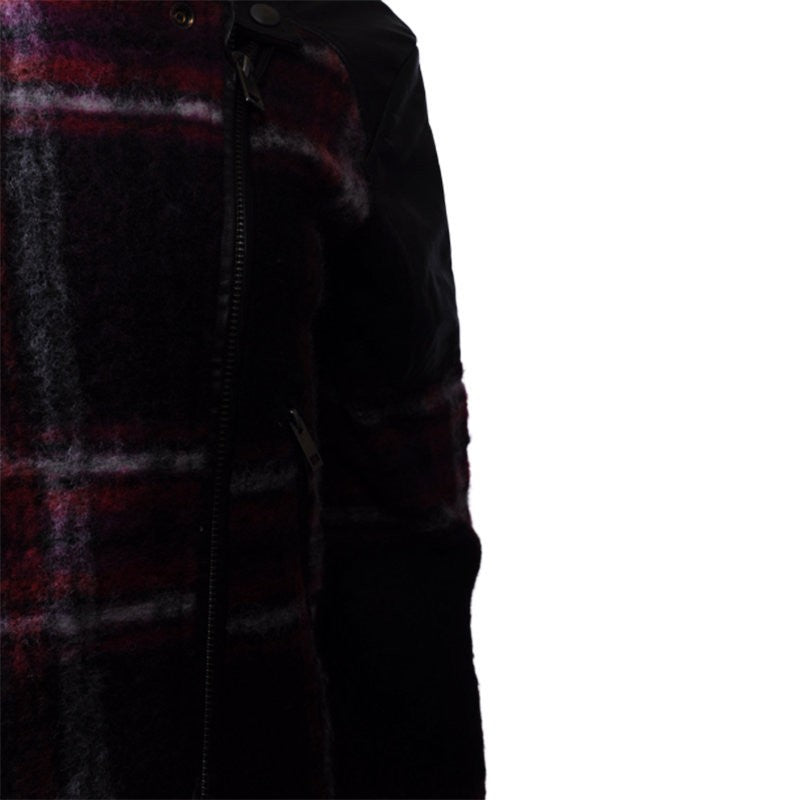 DIESEL G ERIAN 63G Womens Bomber Jacket Wool Buffalo Check Winter Outwear Coat