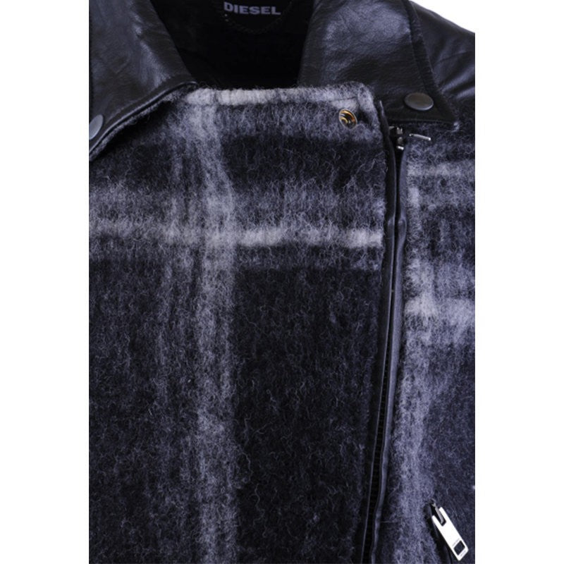 DIESEL G ERIAN 96X Womens Bomber Jacket Wool Buffalo Check Winter Outwear Coat