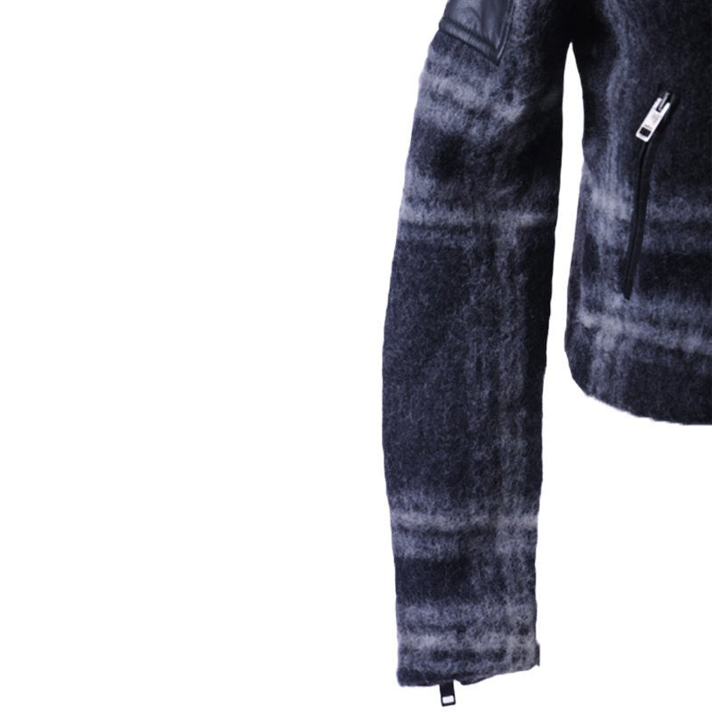 DIESEL G ERIAN 96X Womens Bomber Jacket Wool Buffalo Check Winter Outwear Coat